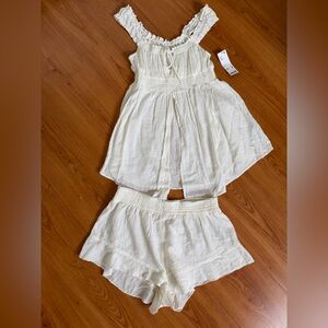 Urban Outfitters “Out From Under” Cream Sleeveless Top and Shorts Set